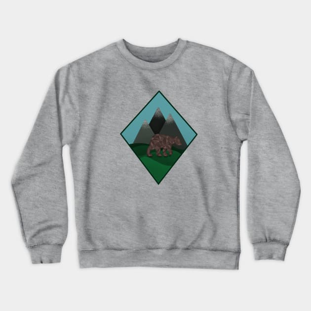 Geometric Bear and Mountains Crewneck Sweatshirt by Roommates